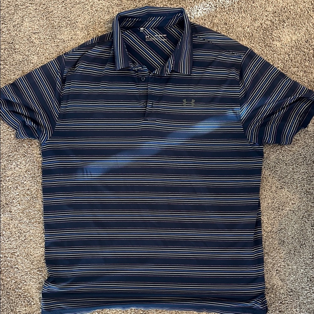 Under Armour Men's Navy Striped Polo